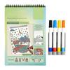 Stress Relief Coloring Activity Trace-By-Groove Guided Book, Clear Artistic Printing with 20 Decorative Double Sided Marker Pen Set Scenes And