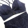 Denim Sports Bra & Hip-Lifting Yoga Tights Fitness Set
