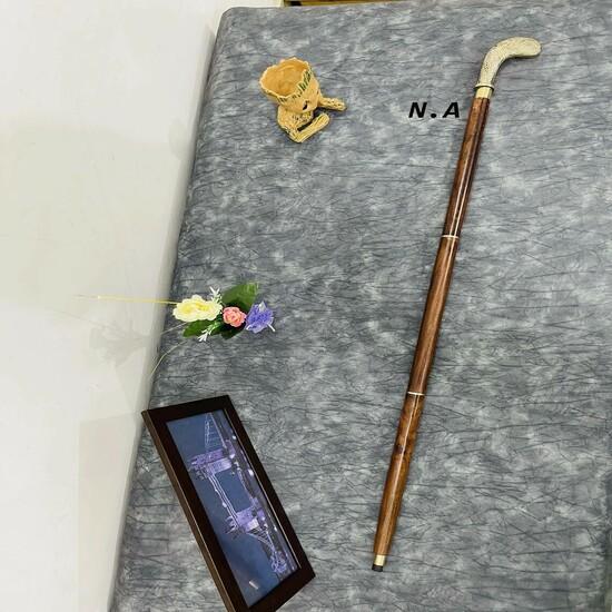 Antique Style Victorian Vintage Designer Brass Handle Cane Wooden Walking Stick