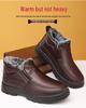 Men's Winter Non-Slip Waterproof Velvet-Lined Cotton Shoes - Warm, Thick, and Perfect for Middle-Aged and Elderly Dads.