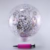 PVC Inflatable Transparent Beach Ball with Blue Sequins for Water Play and Photo Props