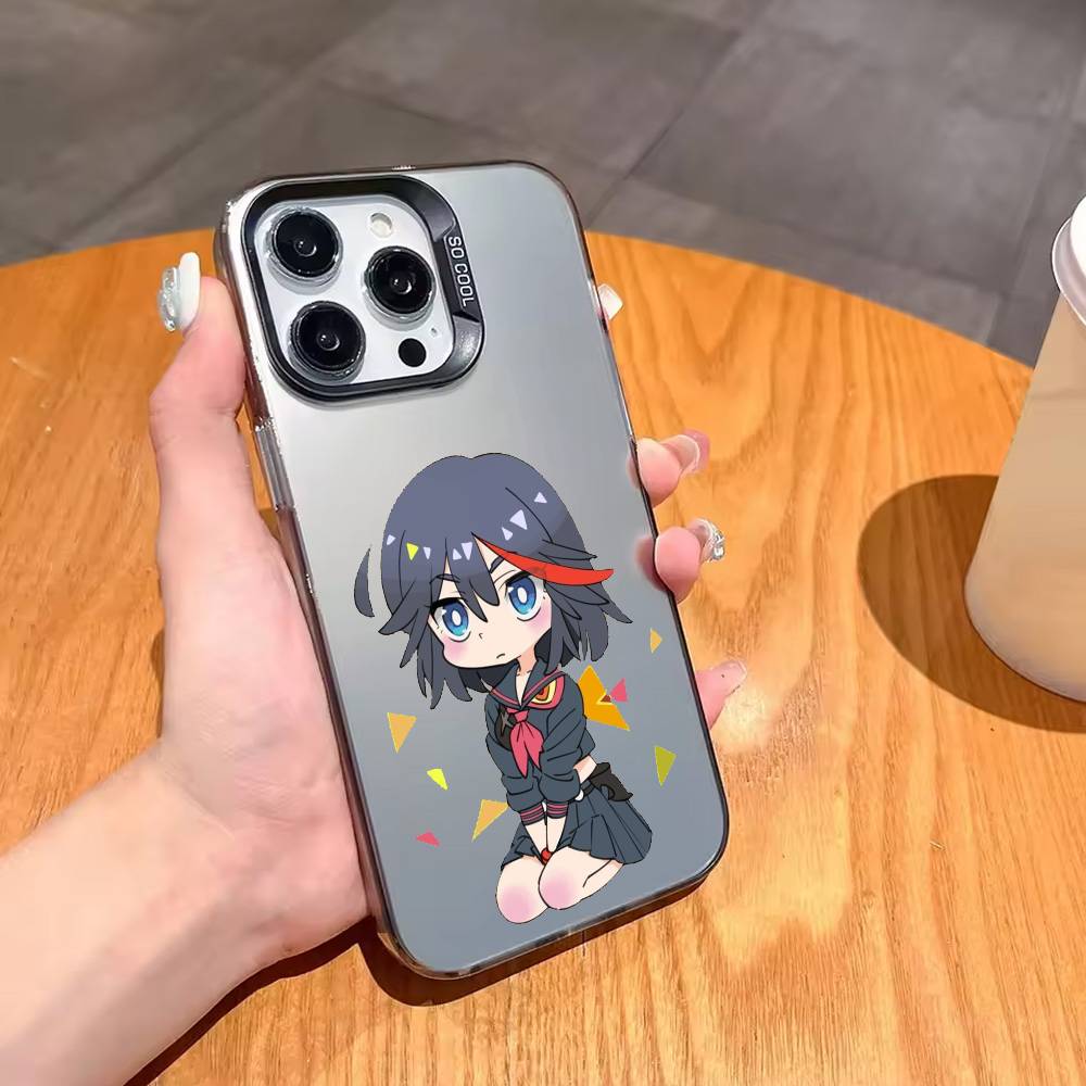 Anime R-Ryuko M-Matoi Phone Case For iPhone17,16,15,14,13,12,11 Plus,Pro Max Black Candy silver phone case