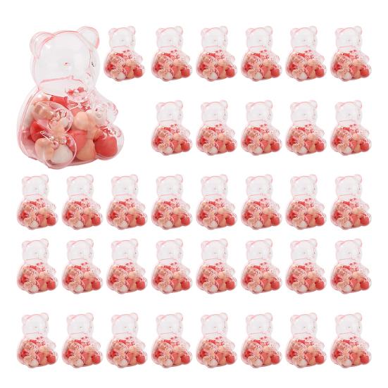 Bear-Shaped Candy Box Large Capacity Clear Plastic Storage Container Reusable Decorative Candy Storage Jar