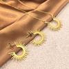 Minimalist Sunflower Necklace And Earrings Set Fashion Gold Jewelry For Women