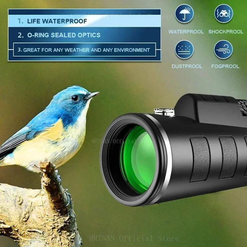 40X60 HD Professional Telescope Monocular Night Powerful Binoculars Waterproof Mini Zoom with Smartphone Hunting Camping
