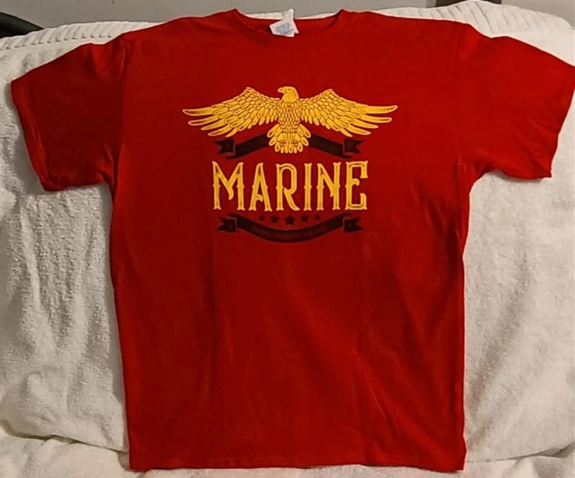 

MARINE HOME OF THE BRAVE EAGLE MILITARY AMERICAN USA T-shirt 3XL