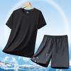 Mens Quick-Dry Sport Set Short Sleeve T-Shirt Shorts Lightweight Breathable Activewear Running Gym Casual Wear