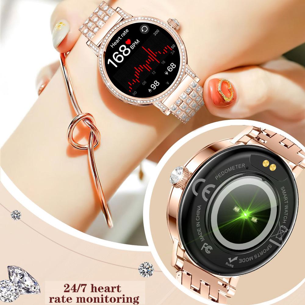 High-level Women Blue Tooth Call Smartwatch Sports Information Reminder Health Waterproof Alarm Clock Music Girl Smart Watch