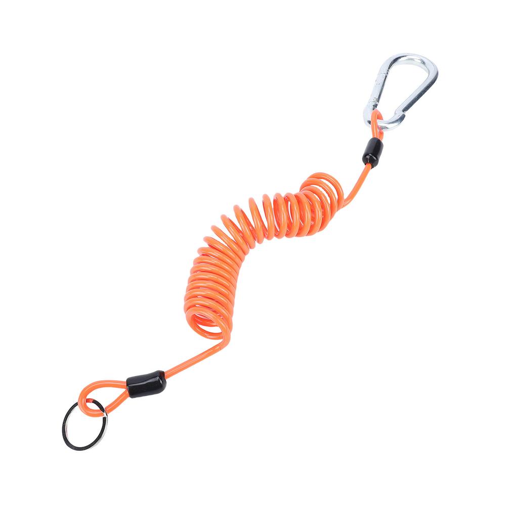 6FT Breakaway Trailer Cable Stainless Steel Spring Towing Coiled Safety Wire with Ground Clip for RV Trailer Boat