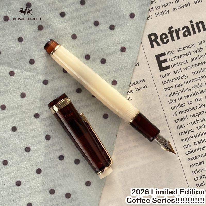 JINHAO 82 Fountain Pen 2026 Limited Edition Coffee Series EF/F/M Gold Clip Writing Smooth Stationery Office School Supplies