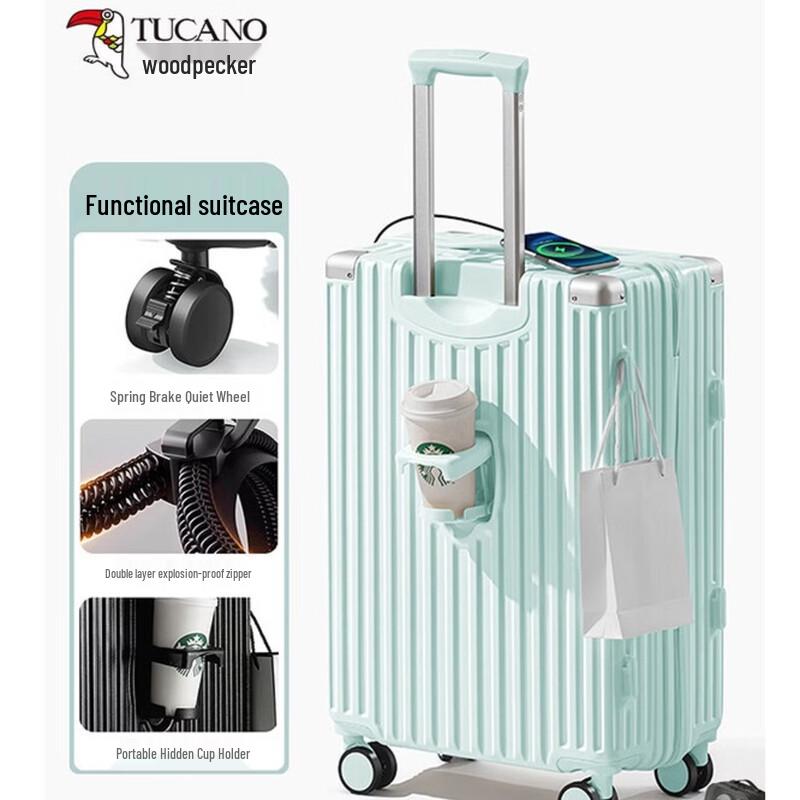 

ZMN Hardside Luggage with USB and Cup Holder