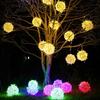 Year 20Cm Hanging Light Led Light Multiple Colors Rattan Ball Fairy Light String Waterproof Garden Holiday Gift