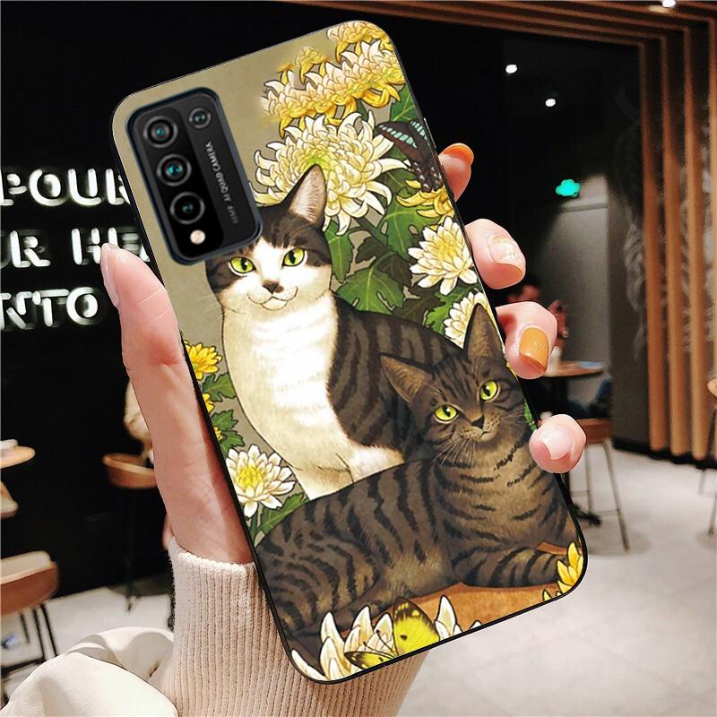 Cartoon Katzen Katze Handyhülle für Huawei Honor 50 10X Lite 20 7A 7C 8X 9X Pro 9A 8A 8S 9S 10i 20S 20lite 7X 10 lite