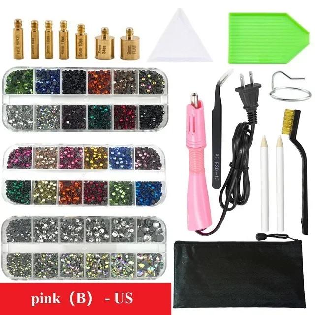 Rhinestones Applicator Kit, Bedazzler Kit with Rhinestones, Hot Fix Rhinestone Setter Tool Kit,Heat Fixed Machine Gun Set Fabric