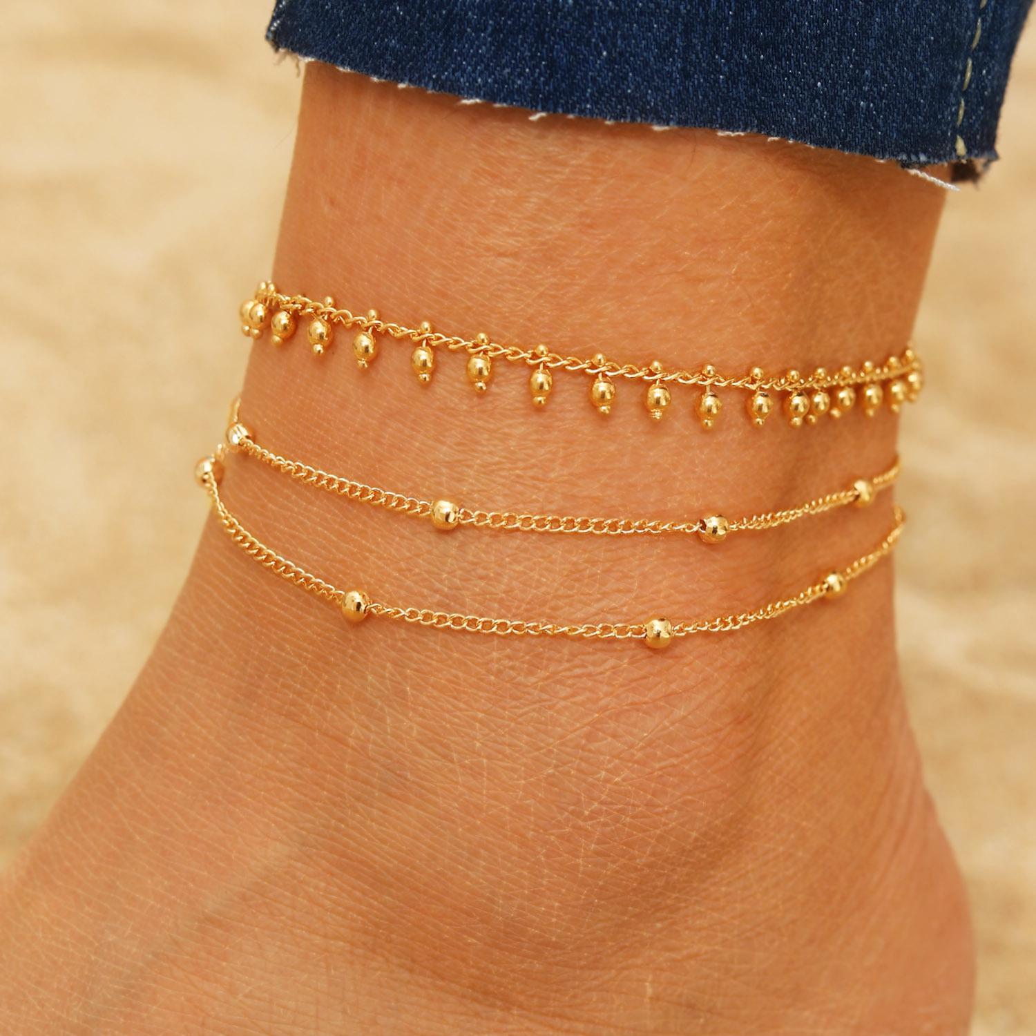 

Европейские и американские многослойные браслеты на ногу, популярные среди покупателей: Любовь, Личность, Слон, Бабочка, Пляжные дизайны для женщин Alloy