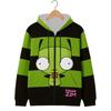 Invader Zim Cosplay Zip-up Huvtröjor Vinter Långärmad Herr Dam Tröjor Dragkedja Unisex Streetwear Grafisk 3D-tryck Sudaderas