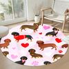 Dachshund Round Floor Rug Suitable for Kitchen Playrooms Game Room Study room Antislip Round Carpet Office home decor