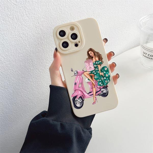 Fashion Girls Silicone Phone Case for iPhone 14 13 12 11 Pro Max Case for iPhone SE 2020 14 7 8 Plus XR X XS Soft Cover Fundas