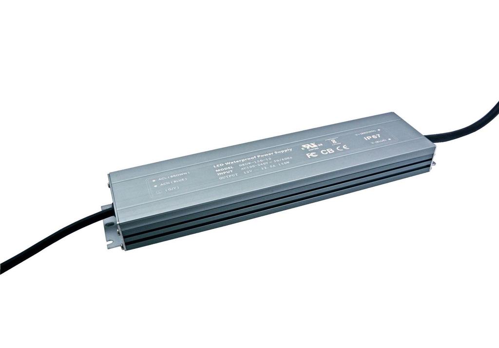 12V/24V Ultra-Thin Waterproof Power Supply, 30W-360W, DC Constant Voltage IP67