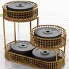 Contemporary Tiered Metal Serving Dish for Fruits Bolts Kitchen Counter Organization