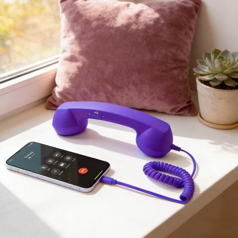 Classical Telephone Receiver Design Headphone USB C Headset With Noise Canceling Microphone For Office And Home Use