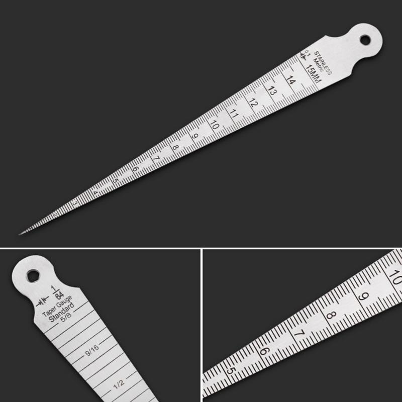Stainless steel 0-15mm Taper Gauge Aperture Scale Feeler Gauge Aperture Scale Hole Inspection Measuring Ruler