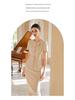 Beige Korean Style Summer Blazer Workwear Set with Short Sleeves