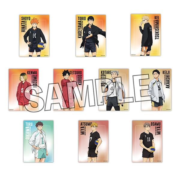 

Коробка с 10 пачками голографических наклеек для обмена, униформа, Haikyu!!