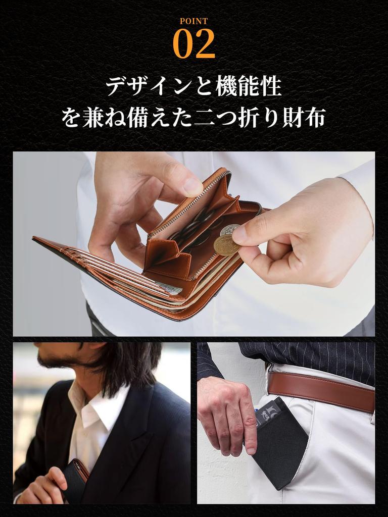 GSG Bifold Genuine Cowhide Exterior Card 13 Zippered Coin Large Popular Perfect Day Embossed Black and Brown Men's Wallet, Leather, Holder, Cards,