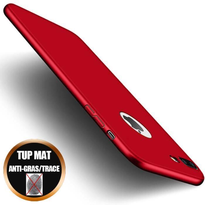 Coque iPhone 7 Plus - Luxe - Antichoc - Silicone - TPU - Rouge Mat