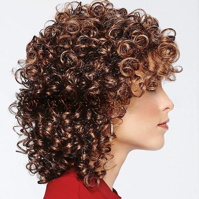 Breton înclinat de culoare mixtă pentru femei, păr scurt și ondulat