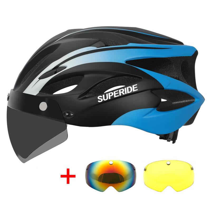 Superide Men Women Cycling Helmet With Goggles & Sun Visor Ultralight Mtb Bicycle Helmet Outdoor Road Bike Mountain Bike Helmet