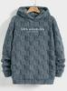 Men's Embroidered Hooded Lambswool Pullover Sweatshirt