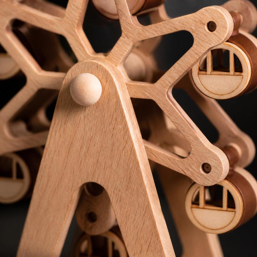 Handmade Melody Box with Wooden Base Mechanical Side Winding