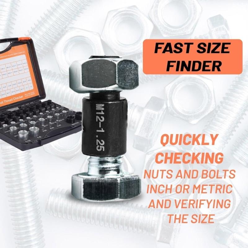Mutter- und Bolzengewindeprüfer Aluminium Gewindeprüfer Zoll und Metrisch Innen- und Außengewindelehren Genaue Messungen