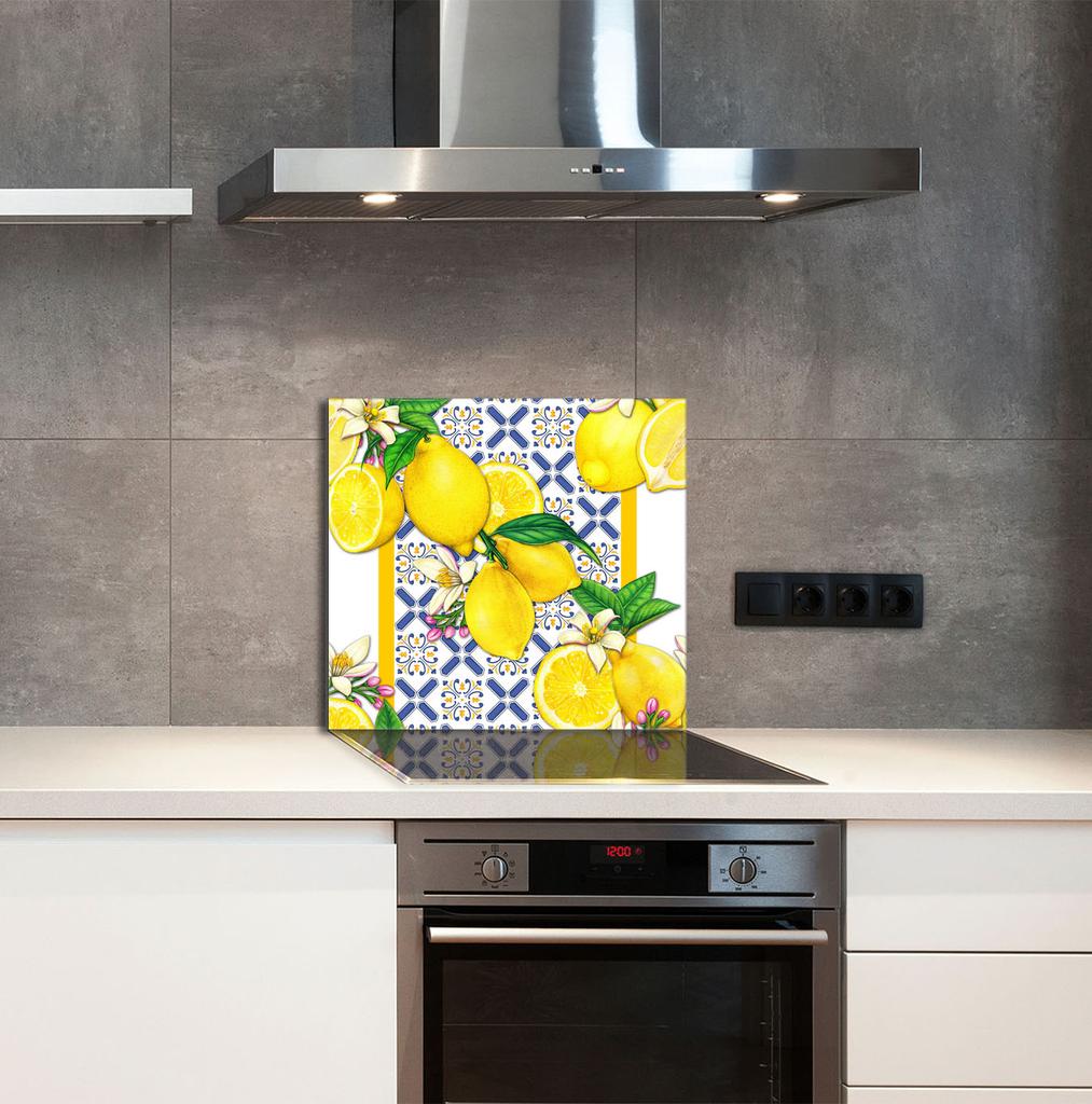 PANEL SZKLANY DO KUCHNI 65x60 Cytryny
