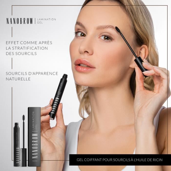 Gel pour sourcils - NANOBROW - Lamination Gel Transparent - Gel clair - Sourcils bien dessinés - Texture légère