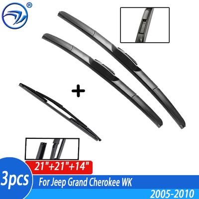 Wiper Front & Rear Wiper Blades Set Kit For Jeep Grand Cherokee WK 2005 2006 2007 - 2010 Windshield Windscreen Window 21"21"14"
