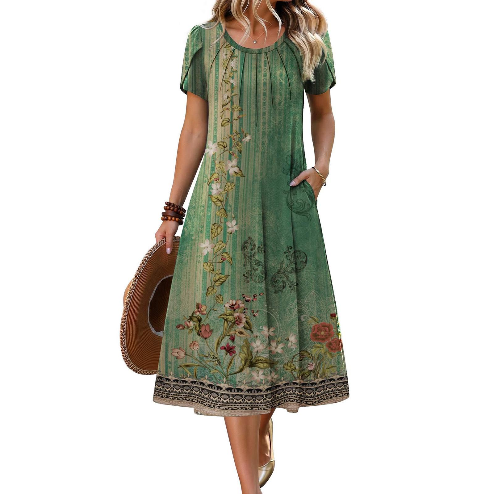 

Women s Color Short-sleeved Slim Fit Fashionable Long Dress M