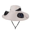Outdoor Wide Brim Sun Hat with Solar Fan Wide Brim Solar Fan Usb Charging Outdoor Fishing Hat Portable Bucket Hat 2Pcs Fan