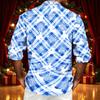 Men's Casual Long Sleeve Shirt with Christmas Print for Spring, Fall and Everyday Wear