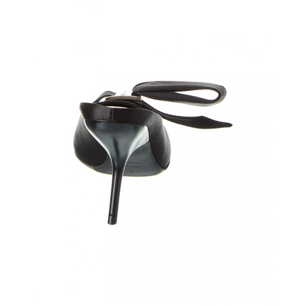 Salvatore Ferragamo Ferragamo Asymmetric Bow Satin Pump Black