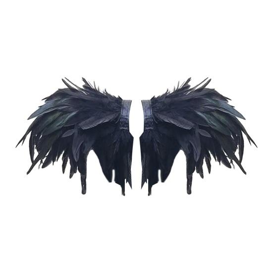 1 Paar Kunstveer Sjaal Schouderomslag Cape Zachte Verstelbare Band Gotisch Cosplay Feest Podiumoptreden Nepkraag Danser Kostuum Halloween