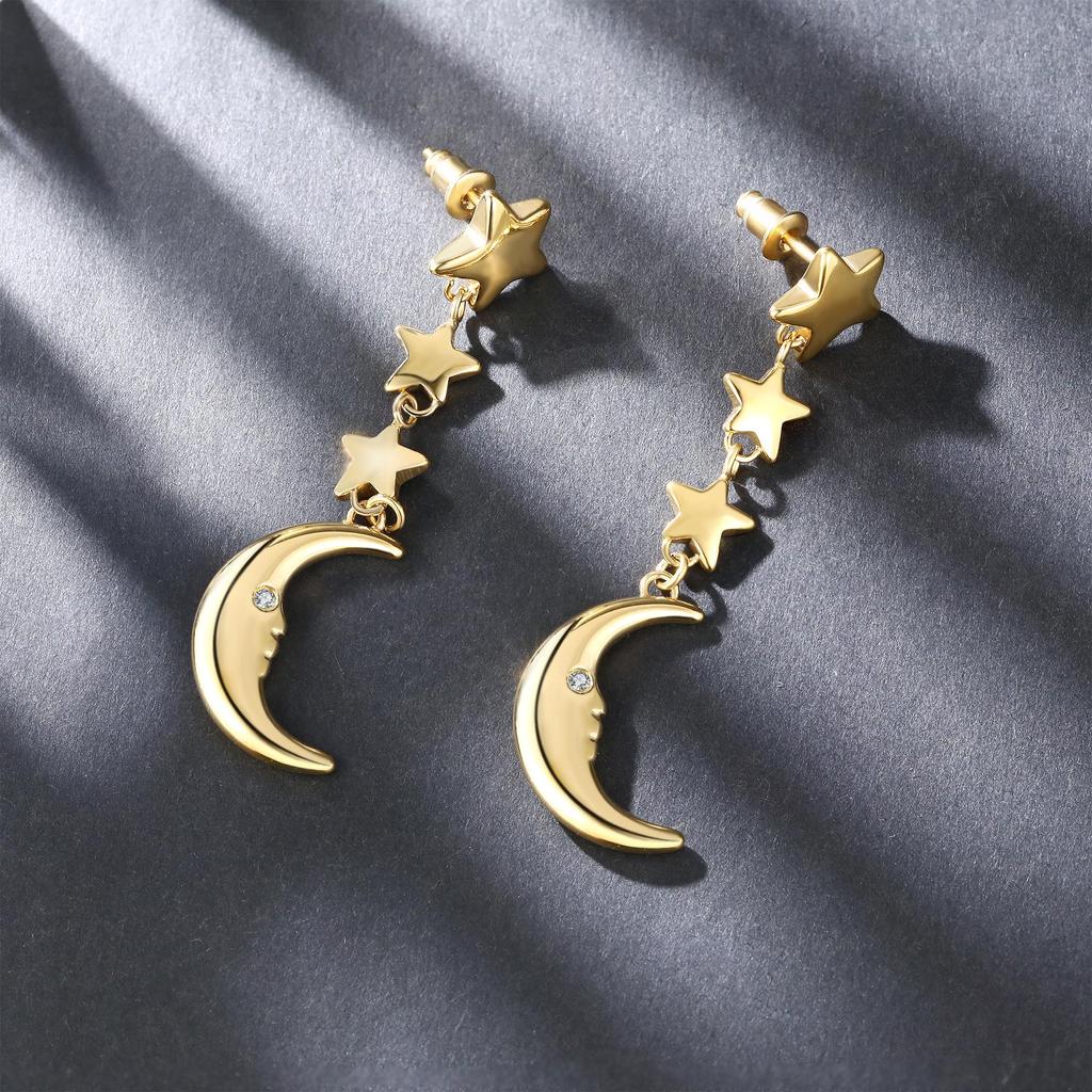 Umcho Exquisite Mondohrringe aus Edelstahl