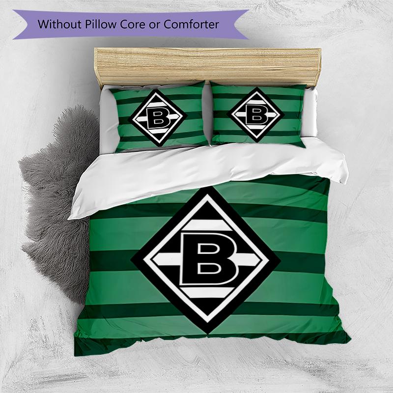 3pcs Borussia Mönchengladbach LOGO pattern bedding set duvet cover set includes duvet cover &pillowcases, perfect all season bedroom decoration & gift