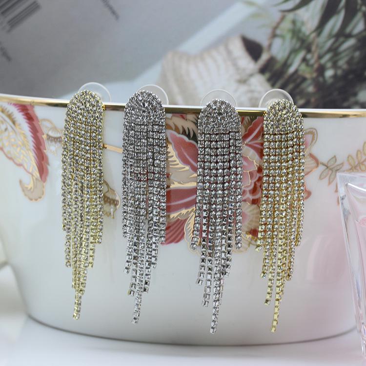 Ohrringe mit S925 Silbernadel und Diamantquasten - Funkelnder Hochzeitsschmuck