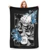 Flannel Throw Blanket My Hero Academia Dabi Anime Blue Flowers Warm Plush Blankets Soft  Bedspread for Bed Home Travel Couch