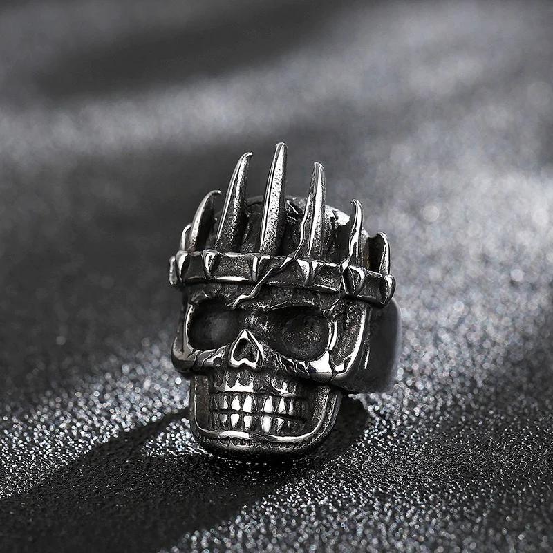 

Vintage Gothic Style 6mm Men s Stainless Steel Skull Ring Charm Cool Boy Fashion Jewelry Personalized Accessories 12