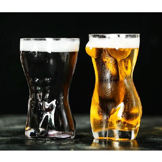 Sexy Nude Beer Steins Pilsner Glass Beer-mug Naked Men Girl Body Funny Naked Guy Wine Tumbler For Bar Cocktail Glasses Party Cup