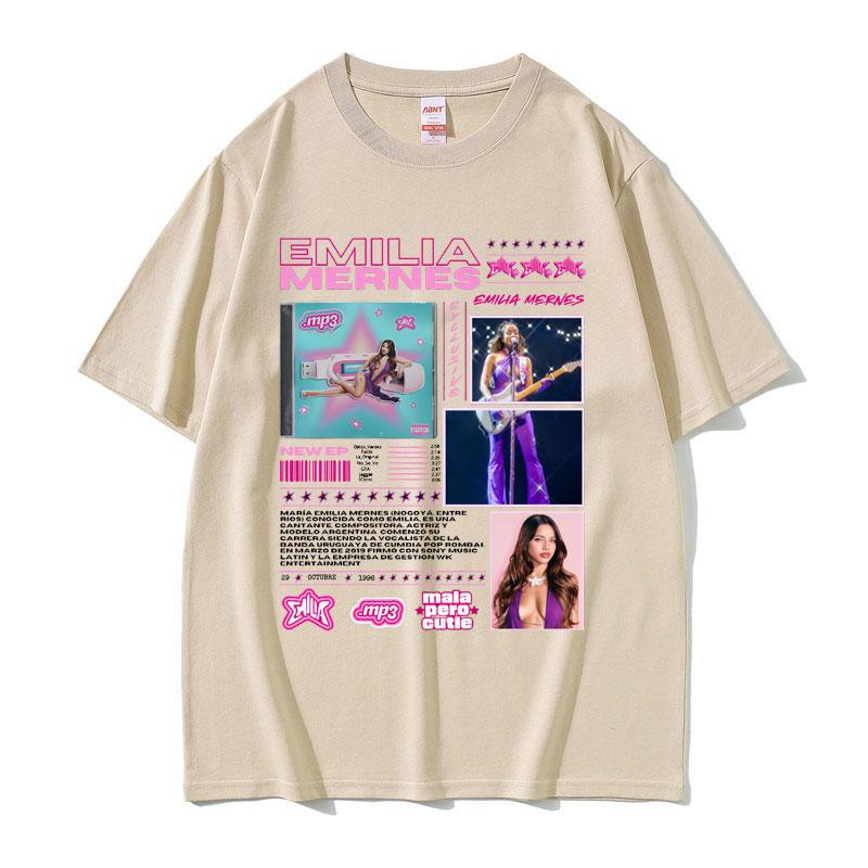 Singer Emilia Mernes MP3 Graphic T Shirts Men Women Fashion Harajuku Oversized T-shirts Men's Summer Cotton Short Sleeve T-shirt